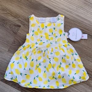 Koala Kids Sundress 3-6 month Baby Lemon print Summer Spring Sun Dress 🆕